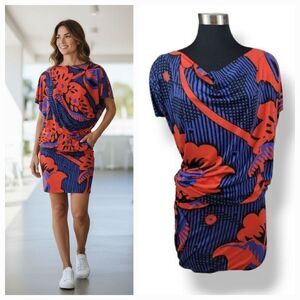 Vivienne Westwood Anglomania Billow Top Floral Jersey Knit Dress Size Small